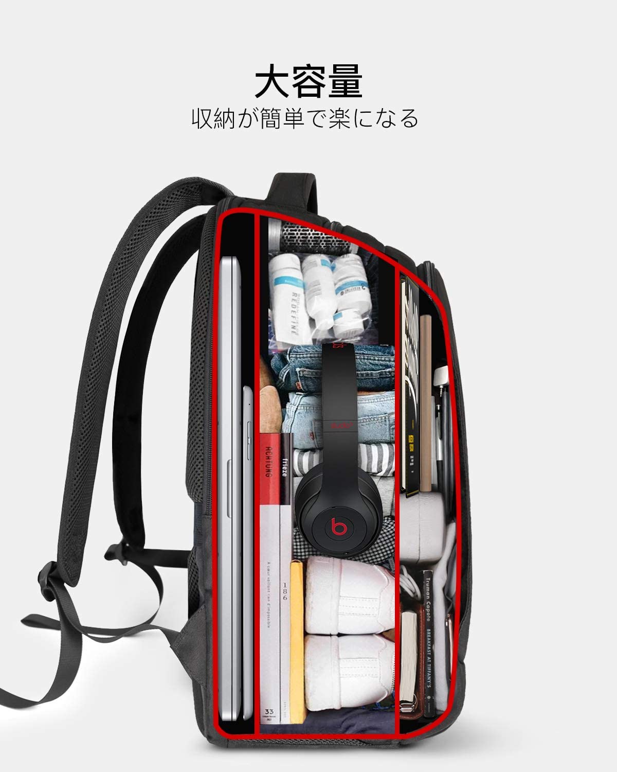 33L 15.6インチラップトップ 通勤 通学 仕事リュック BP02003,black - Inateckバックパックジャパン