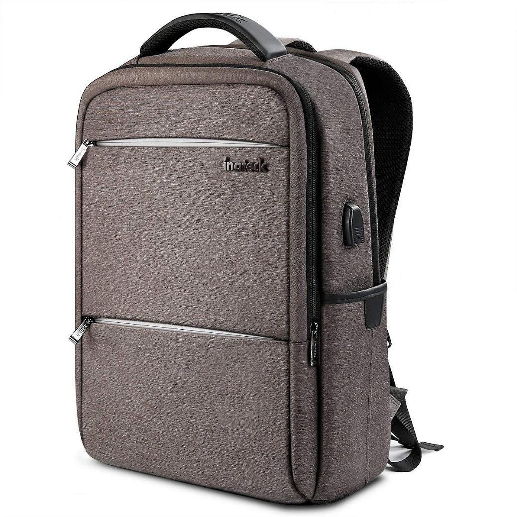 15.6インチ ラップトップバックパック USB充電ポート付き 撥水加工 CB1001,brown - Inateckバックパックジャパン
