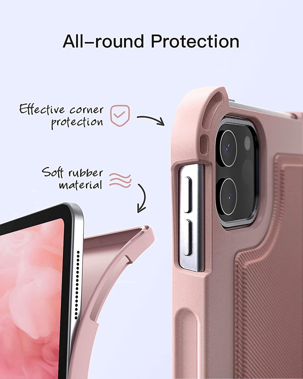 Inateck iPad Pro 11 キーボードケース 第1世代と第2世代対応、DIYバックライト付き、分離式、KB02005 pink - Inateckバックパックジャパン