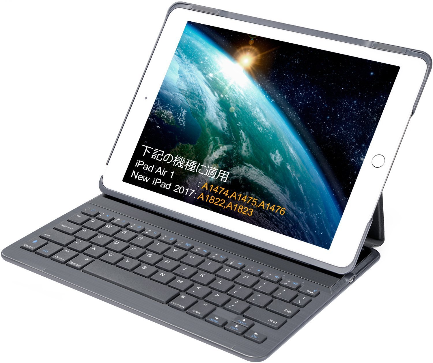 Inateck iPad 第6世代(2018)、第5世代(2017)、iPad Air 1用 キーボードカバー,ダークグレー、BK2003 - Inateckバックパックジャパン