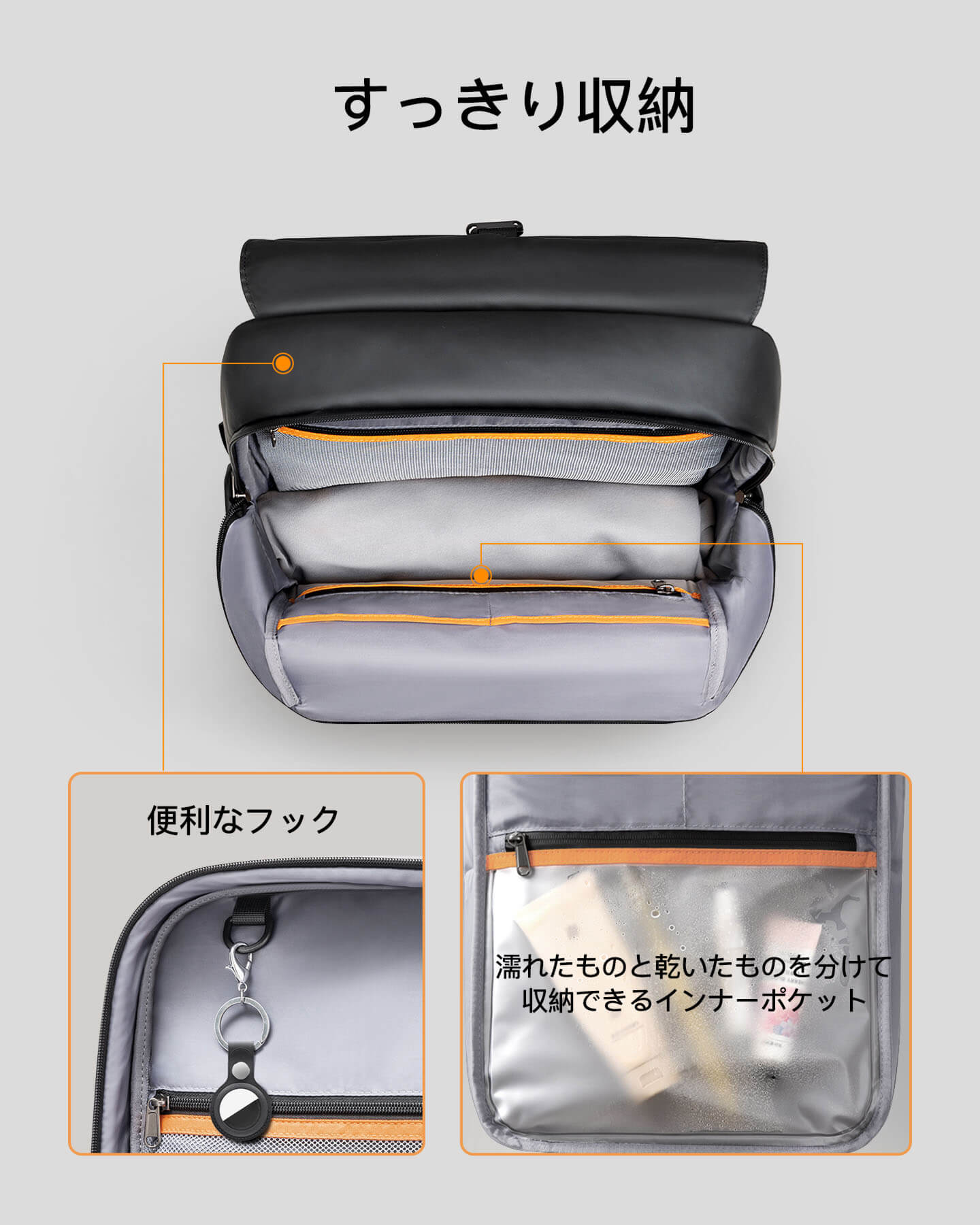 BP01006 リュック バックパック 22.8L 拡張機能 男女兼用 バスケットボール収納 ボールバッグ サッカーボール 15-16インチPC 通学 収納 旅行 出張 仕事用 大学生 カジュアル - Inateckバックパックジャパン