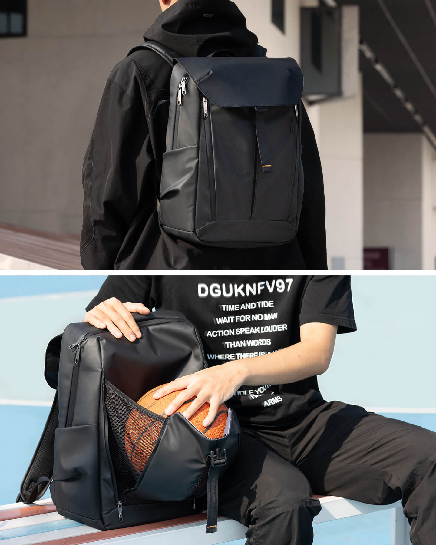 BP01006 リュック バックパック 22.8L 拡張機能 男女兼用 バスケットボール収納 ボールバッグ サッカーボール 15-16インチPC 通学 収納 旅行 出張 仕事用 大学生 カジュアル - Inateckバックパックジャパン