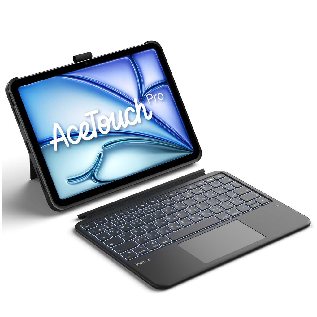 Inateck AceTouch 保護キーボードケース - iPad Air 11インチ（M4 2026/M3 2025/M2 2024）および iPad Pro 11インチ / iPad Air 第5世代・第4世代対応、着脱式キーボード、MacBook級感圧ガラストラックパッド搭載、ペンシルホルダー付き、KB403X-11A_グラファイト（N0056）