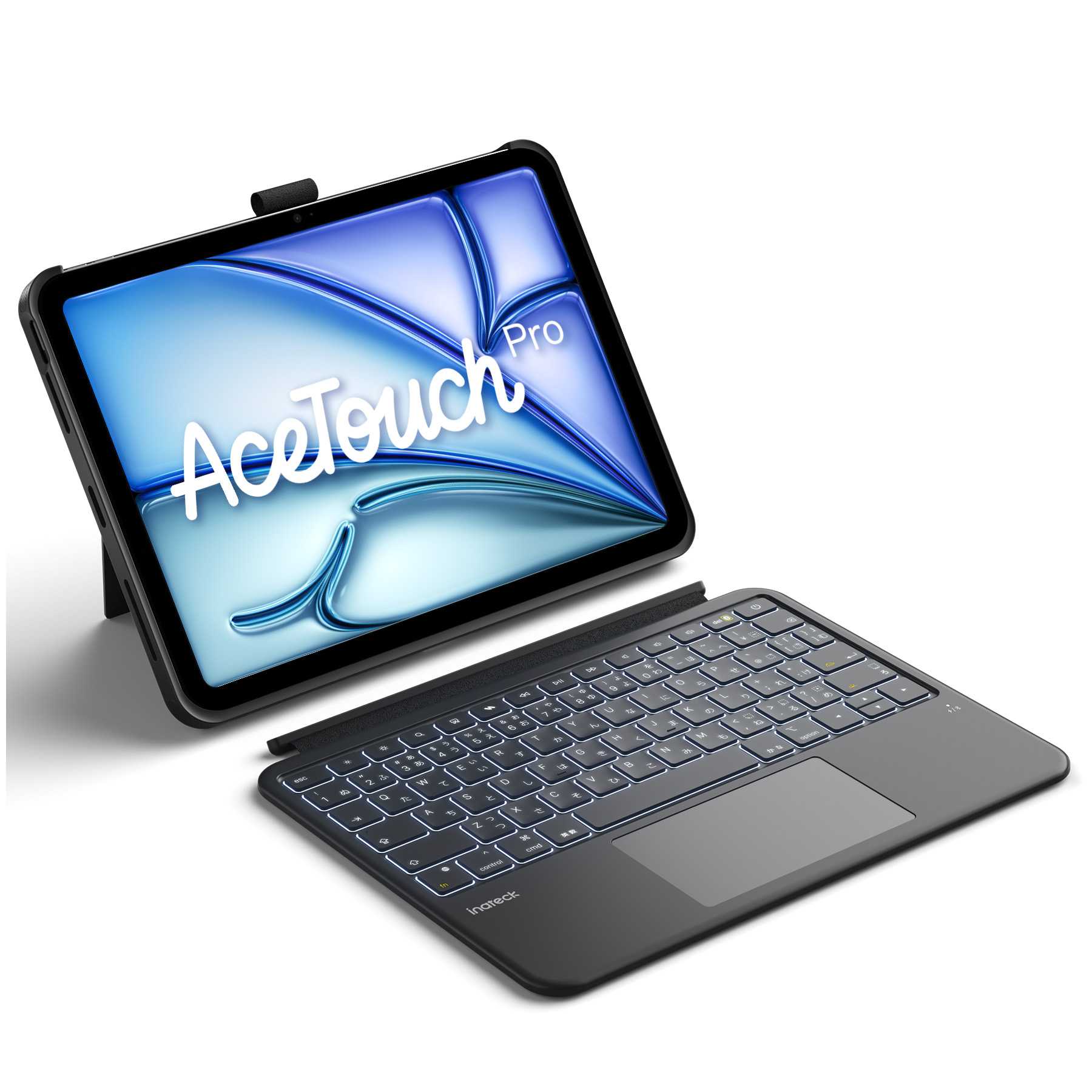 Inateck AceTouch 保護キーボードケース - iPad Air 11インチ（M4 2026/M3 2025/M2 2024）および iPad Pro 11インチ / iPad Air 第5世代・第4世代対応、着脱式キーボード、MacBook級感圧ガラストラックパッド搭載、ペンシルホルダー付き、KB403X-11A_グラファイト（N0056）
