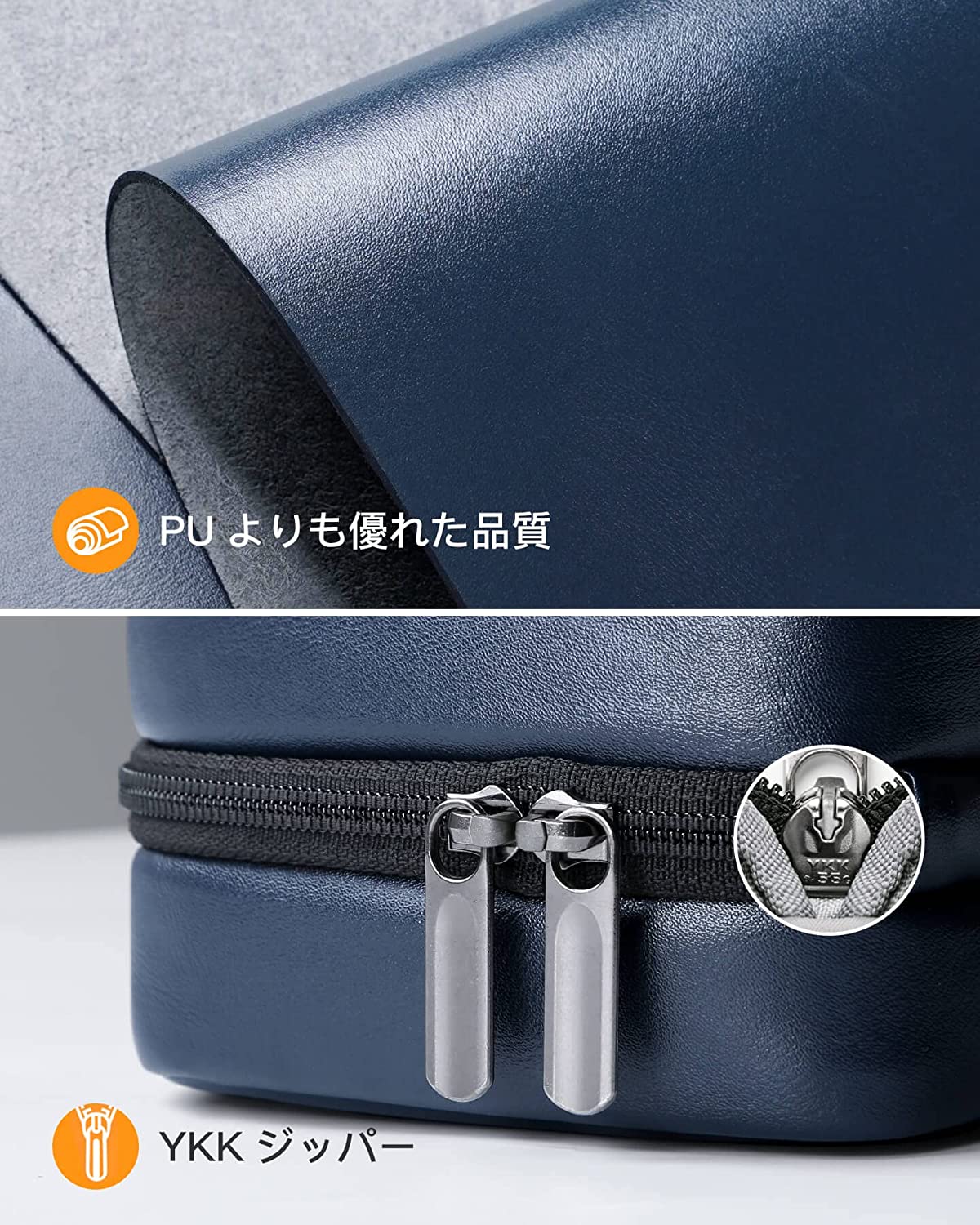 デジタル3Cアクセサリーバッグ、ガジェットポーチ、撥水加工、耐摩耗性、防塵 合革 AB03005,blue - Inateckバックパックジャパン