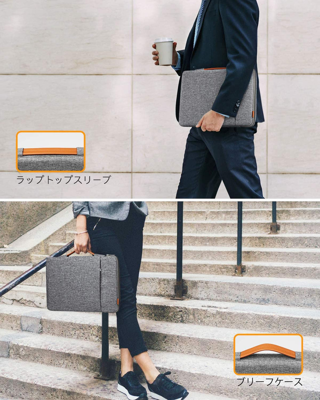 13-13.3インチ MacBook Air/ Pro、Surface Pro X/7/6/5/4 /3、Surface Laptop/Bookキャリングケース　LB02006，gray - Inateckバックパックジャパン