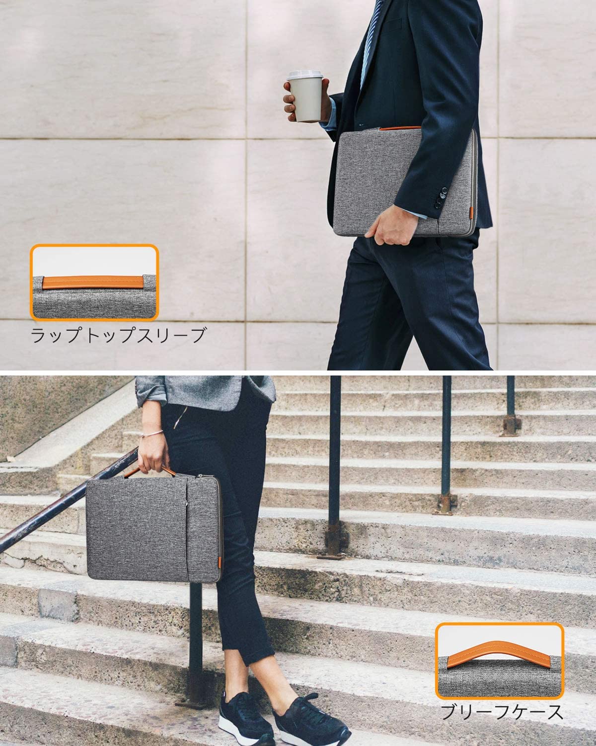 13-13.3インチ MacBook Air/ Pro、Surface Pro X/7/6/5/4 /3、Surface Laptop/Bookキャリングケース　LB02006，gray - Inateckバックパックジャパン