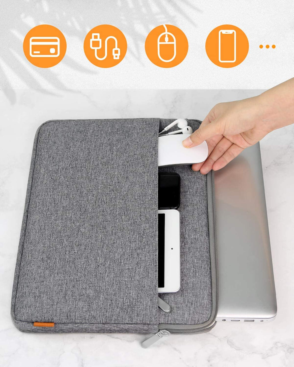15.6インチ ラップトップスリーブケース  LB01005-15,gray - Inateckバックパックジャパン