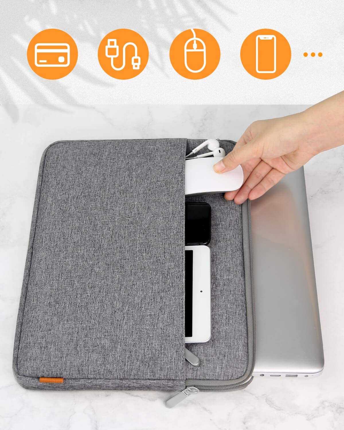 15.6インチ ラップトップスリーブケース  LB01005-15,gray - Inateckバックパックジャパン