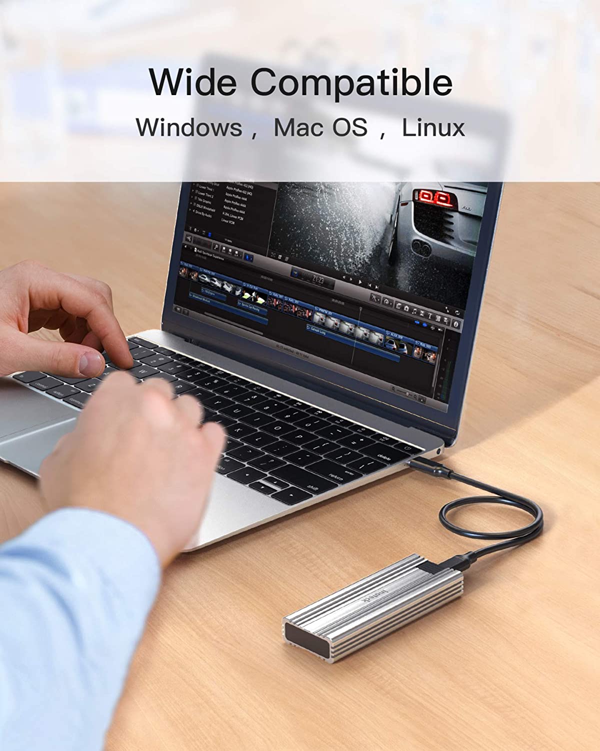 Inateck M.2 SSD ケース、USB A-CとUSB C-Cケーブル付きNVME SSD ケース、FE2025 - Inateckバックパックジャパン