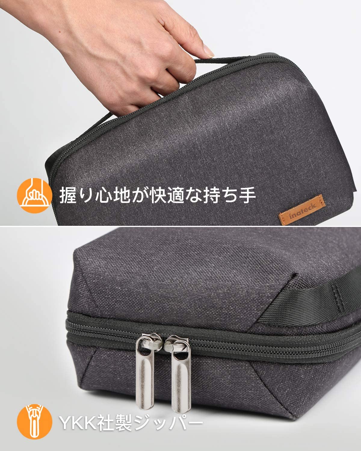 収納ポーチ 折り紙スタイル 超強収納力 旅行 出張 AB03002，black - Inateckバックパックジャパン