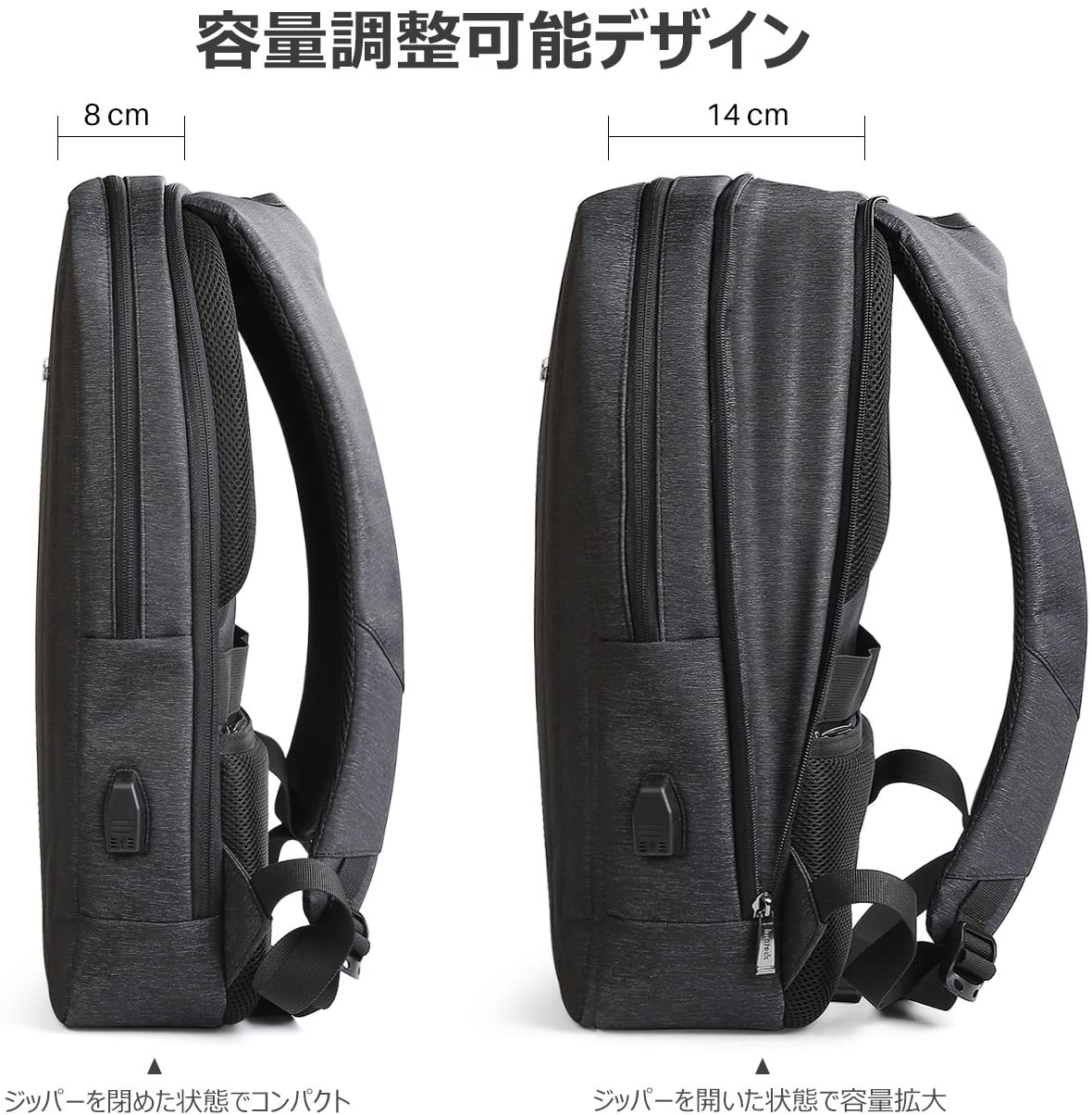 15.6インチ ラップトップバックパック耐傷付き 容量拡張可デザイン BP01001，black - Inateckバックパックジャパン