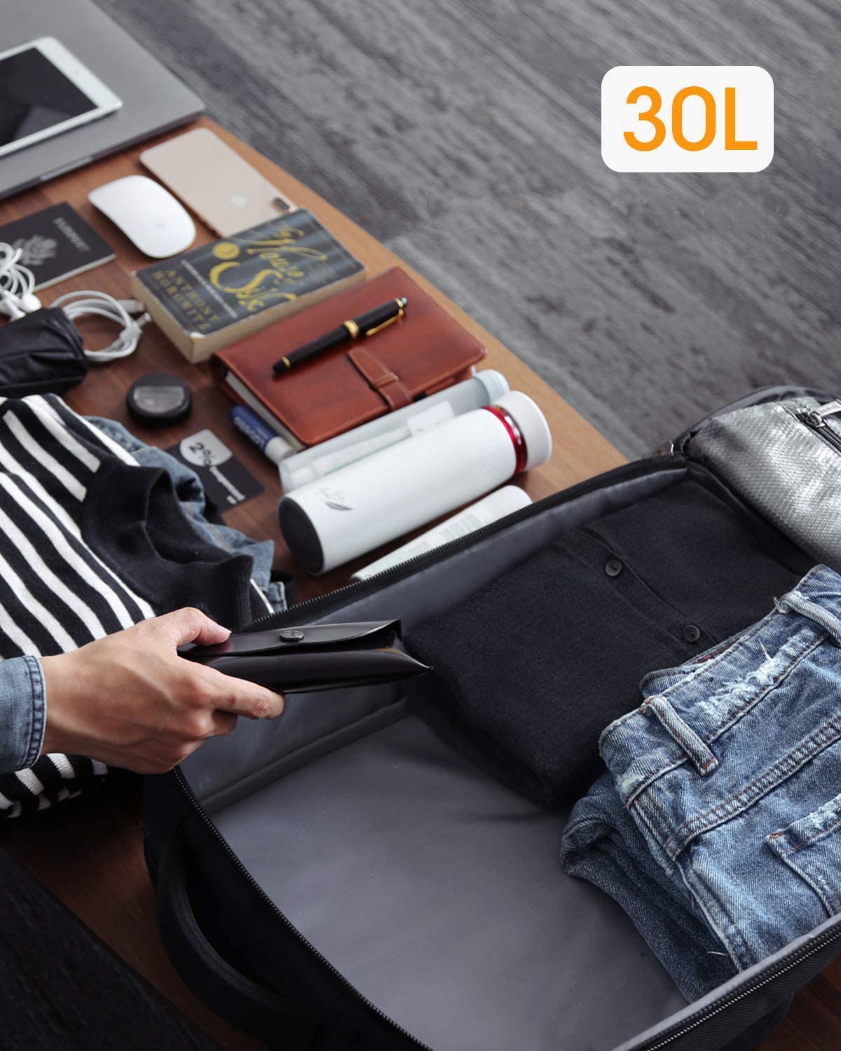 30L 15.6インチラップトップ ビジネ スラベルバックパックBP03002，gray - Inateckバックパックジャパン