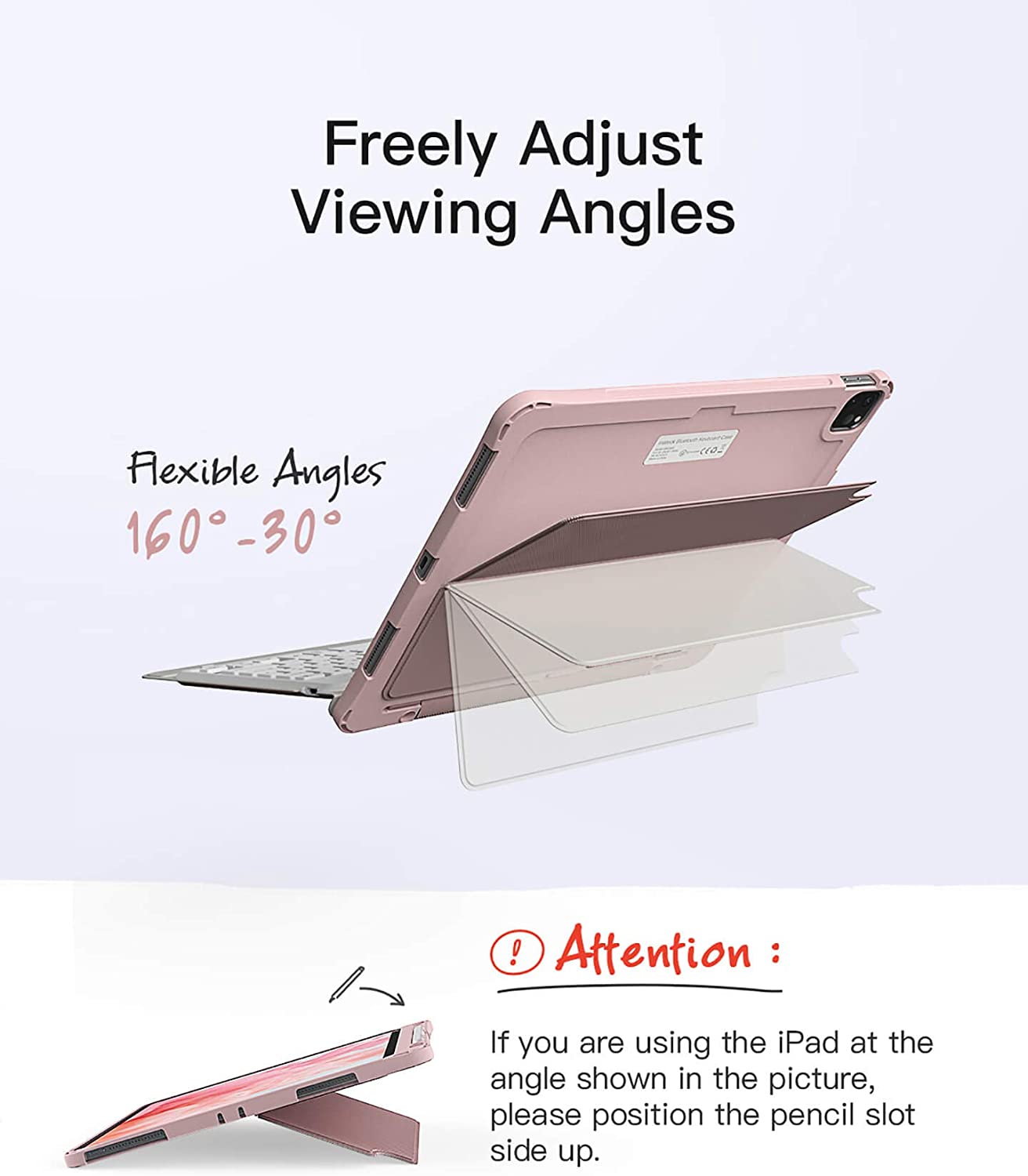 Inateck iPad Pro 11 キーボードケース 第1世代と第2世代対応、DIYバックライト付き、分離式、KB02005 pink - Inateckバックパックジャパン