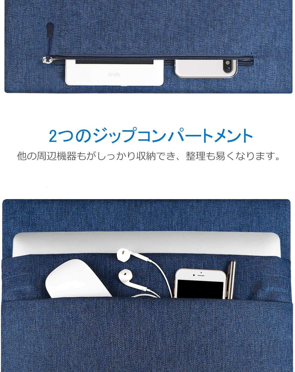 12.9-13インチMacBook Air/Pro/Surface Pro/ iPad pro ラップトップスリーブ LC1303, blue - Inateckバックパックジャパン