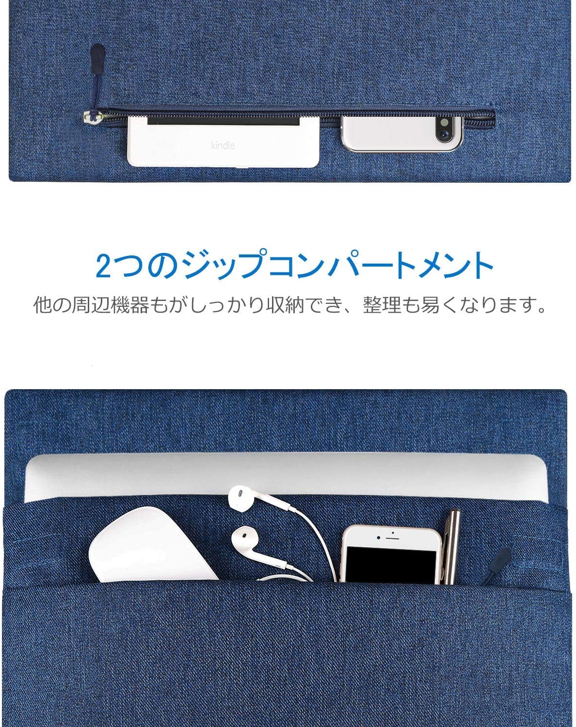 12.9-13インチMacBook Air/Pro/Surface Pro/ iPad pro ラップトップスリーブ LC1303, blue - Inateckバックパックジャパン
