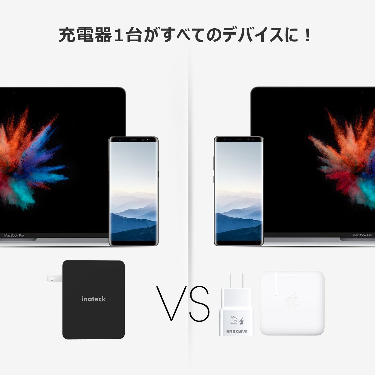 Inateck 45W USB C充電器、折りたたみ式プラグとタイプCケーブル付き, UCC1002-BK - Inateckバックパックジャパン