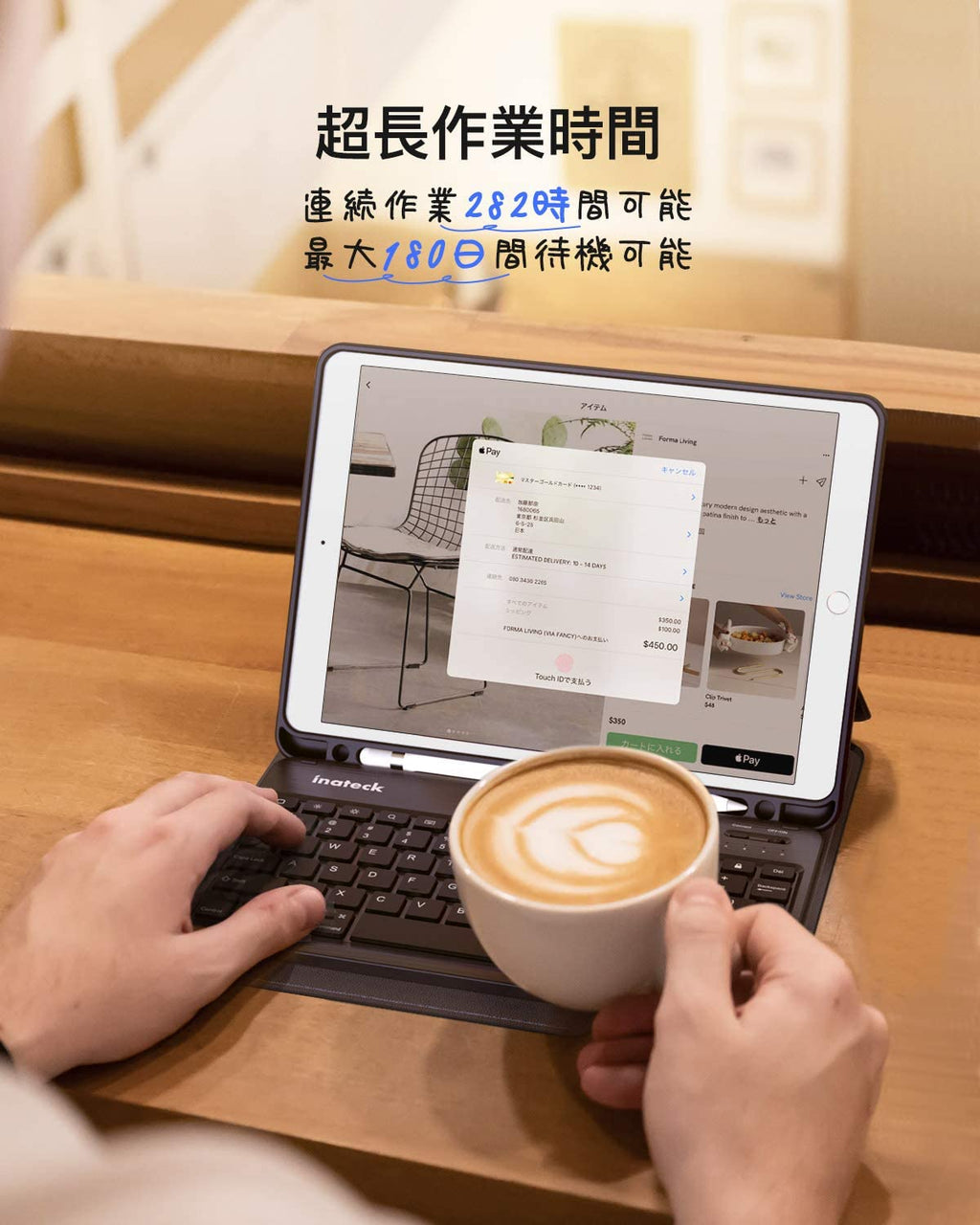 iPad キーボードケース (iPad 10.2 インチ、iPad Air 3 2019、iPad Pro 10.5に適合)、取り外し可能キーボード、Pencilホルダー KB02012 dark gray - Inateckバックパックジャパン