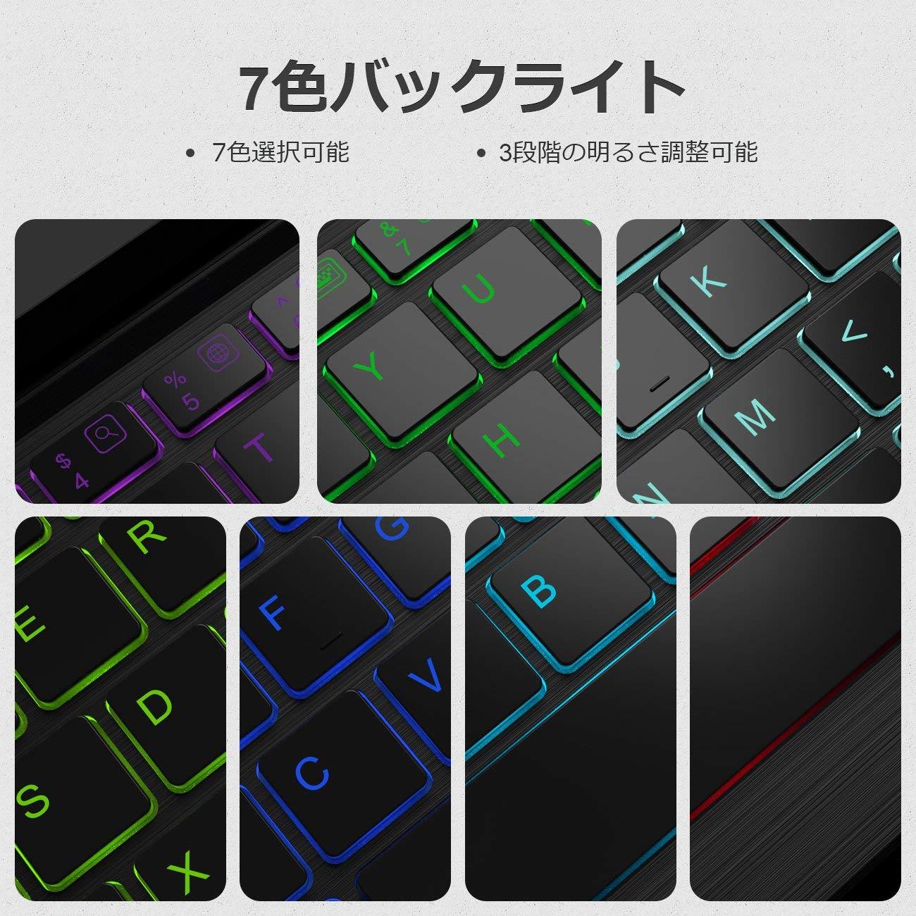 Inateck バックライト付きiPadキーボードカバー, ブラック, KB02002 - Inateckバックパックジャパン