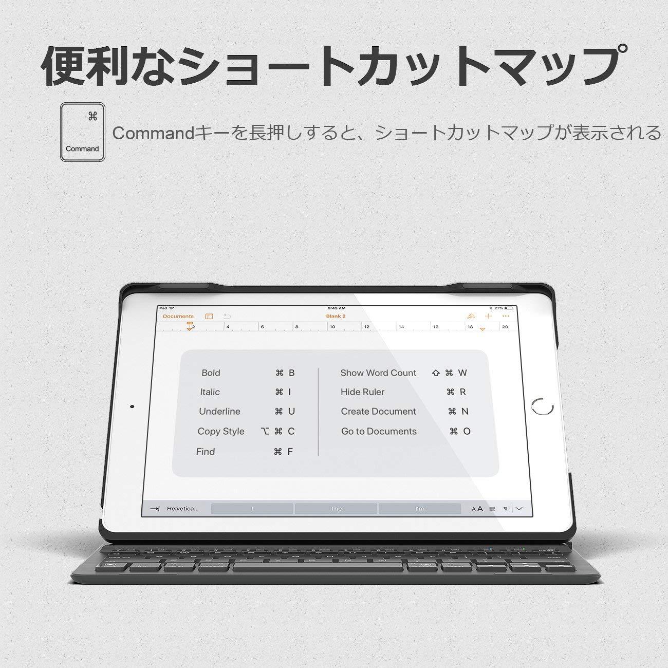 Inateck バックライト付きiPadキーボードカバー, ブラック, KB02002 - Inateckバックパックジャパン