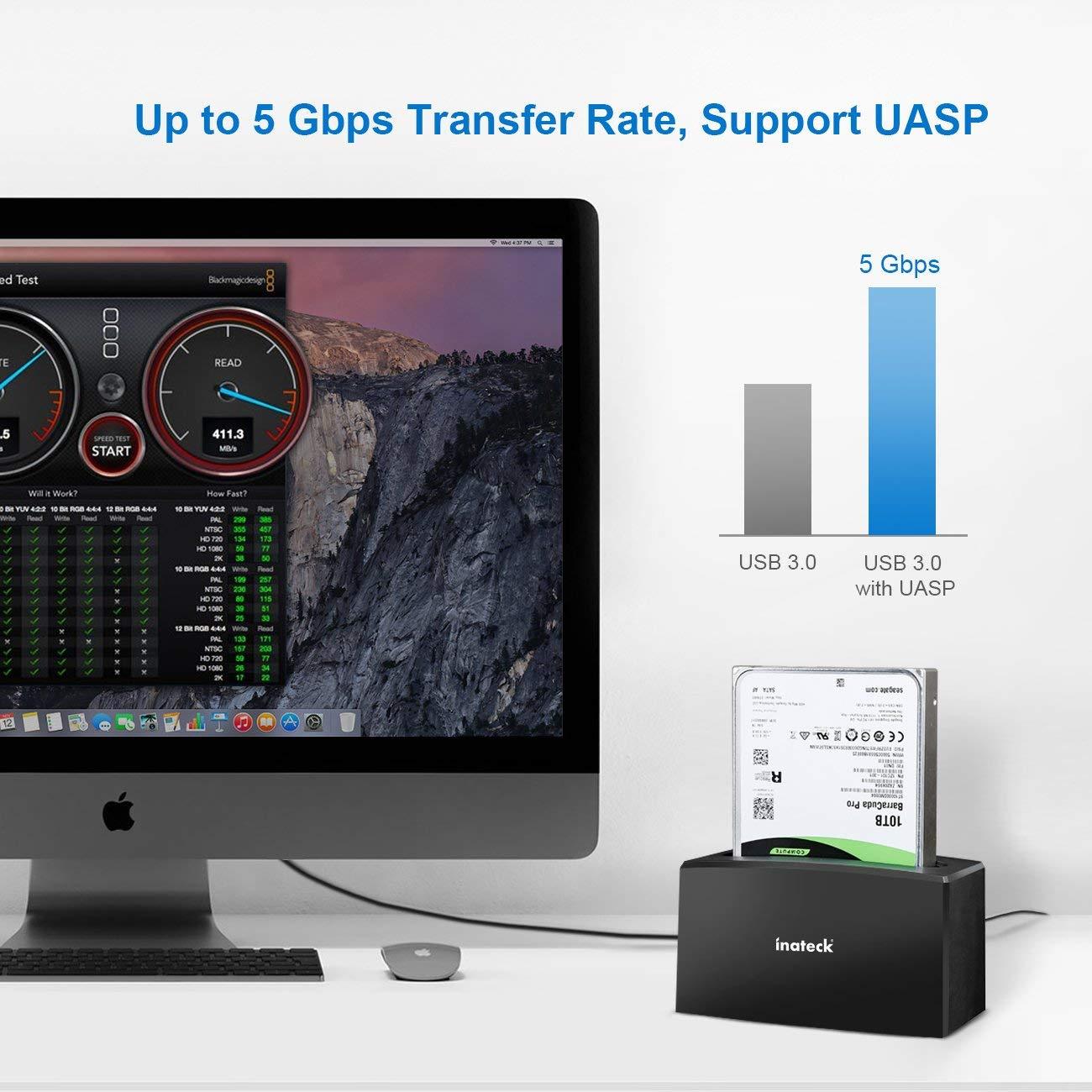 Inateck USB 3.0 – SATA 1ベイハードドライブドッキングステーション、2.5インチおよび3.5インチSATA I/II / III HDD SSD用、 SA02001 - Inateckバックパックジャパン